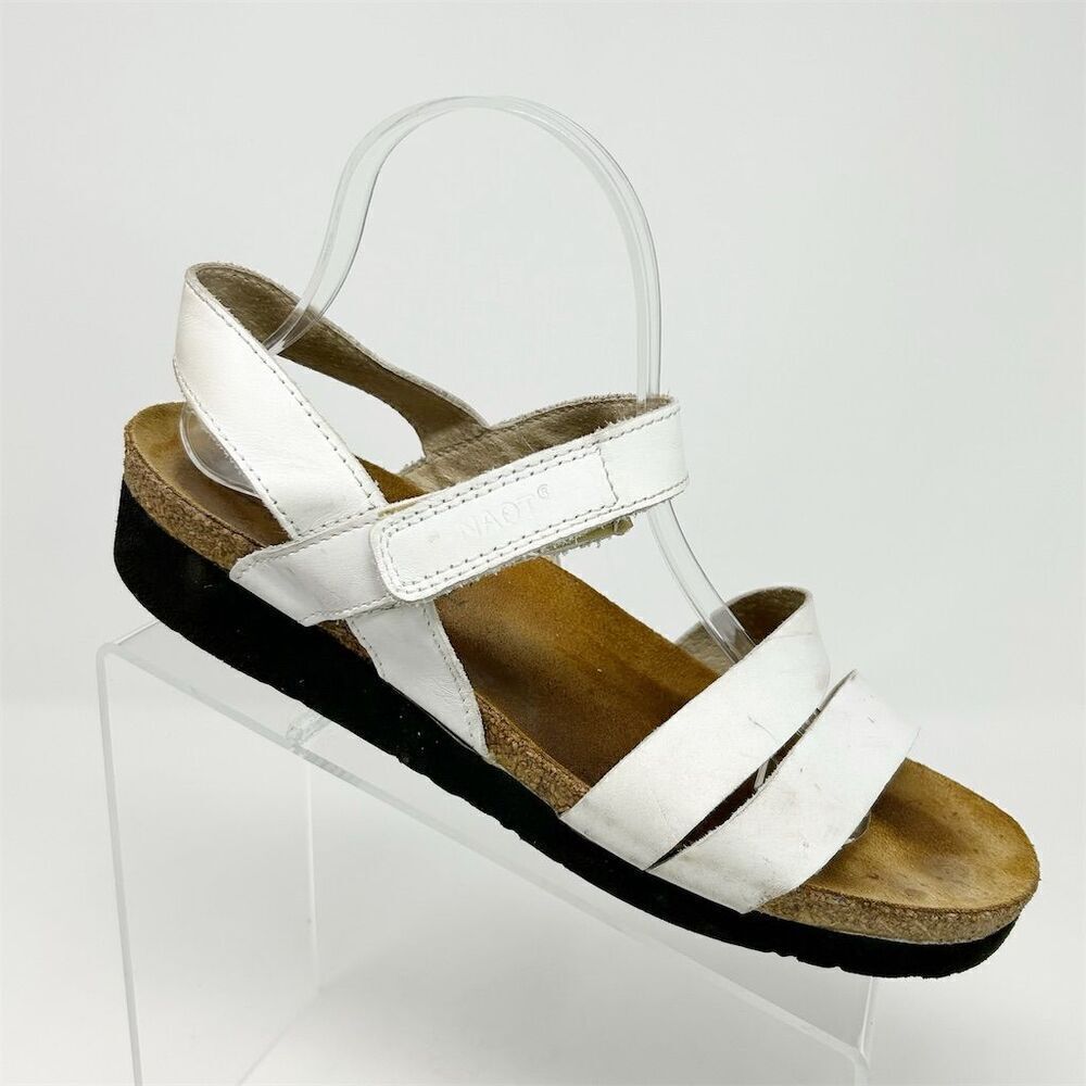 Naot Kayla Women's White Leather Slingback Sandals Size 11 Casual Summer